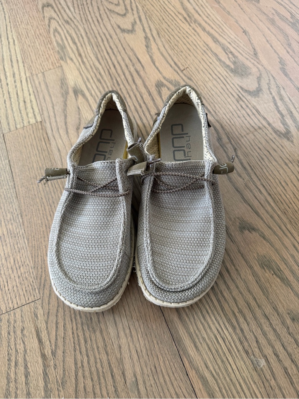 Kids Hey Dude Slip-On Loafers in Taupe Gray - Picture 2 of 3